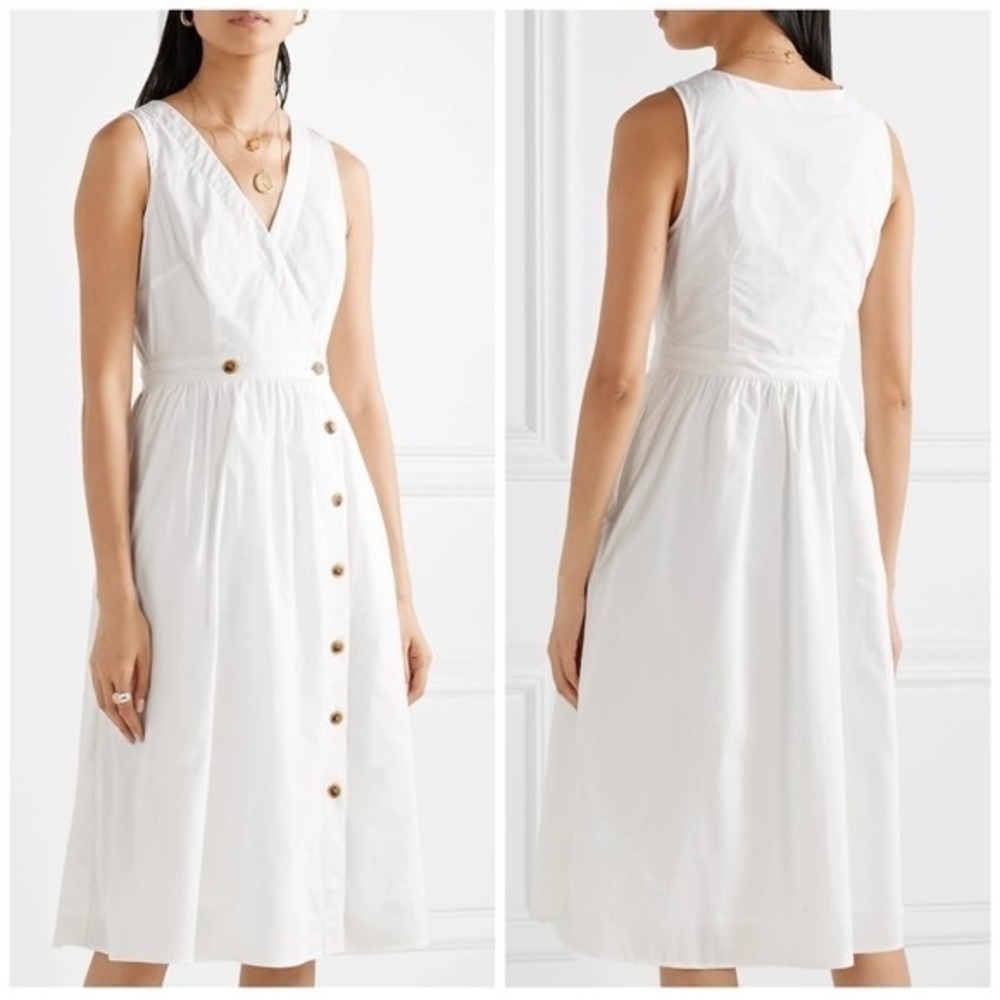 EUC J.Crew Rosina Cotton-poplin wrap dress size 6